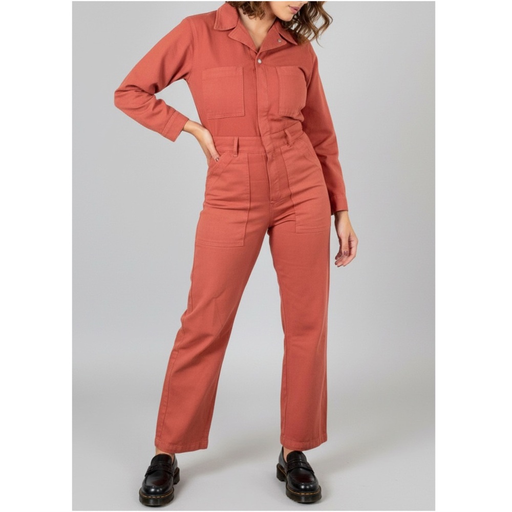 BIG BUD PRESS Everyday Long Sleeve Jumpsuit, Terracotta, XXS